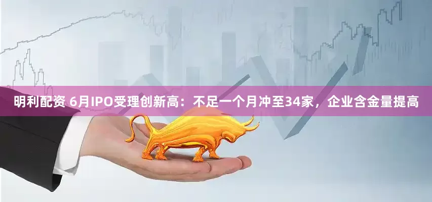 明利配资 6月IPO受理创新高：不足一个月冲至34家，企业含金量提高