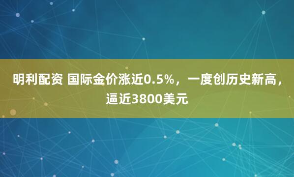 明利配资 国际金价涨近0.5%，一度创历史新高，逼近3800美元